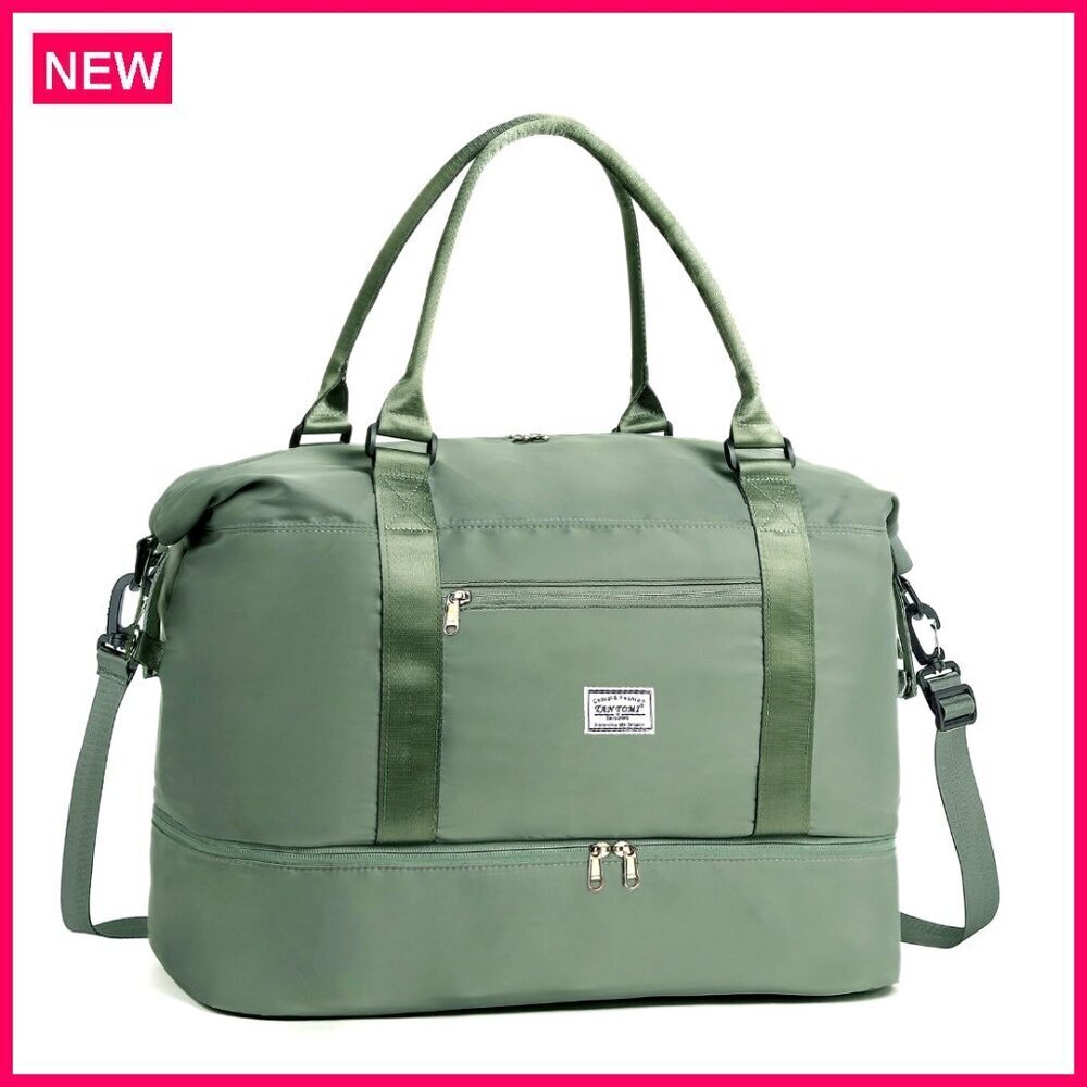 Large 30L Travel Duffel Bag with Shoe Compartment, Waterproof Gym Weekender